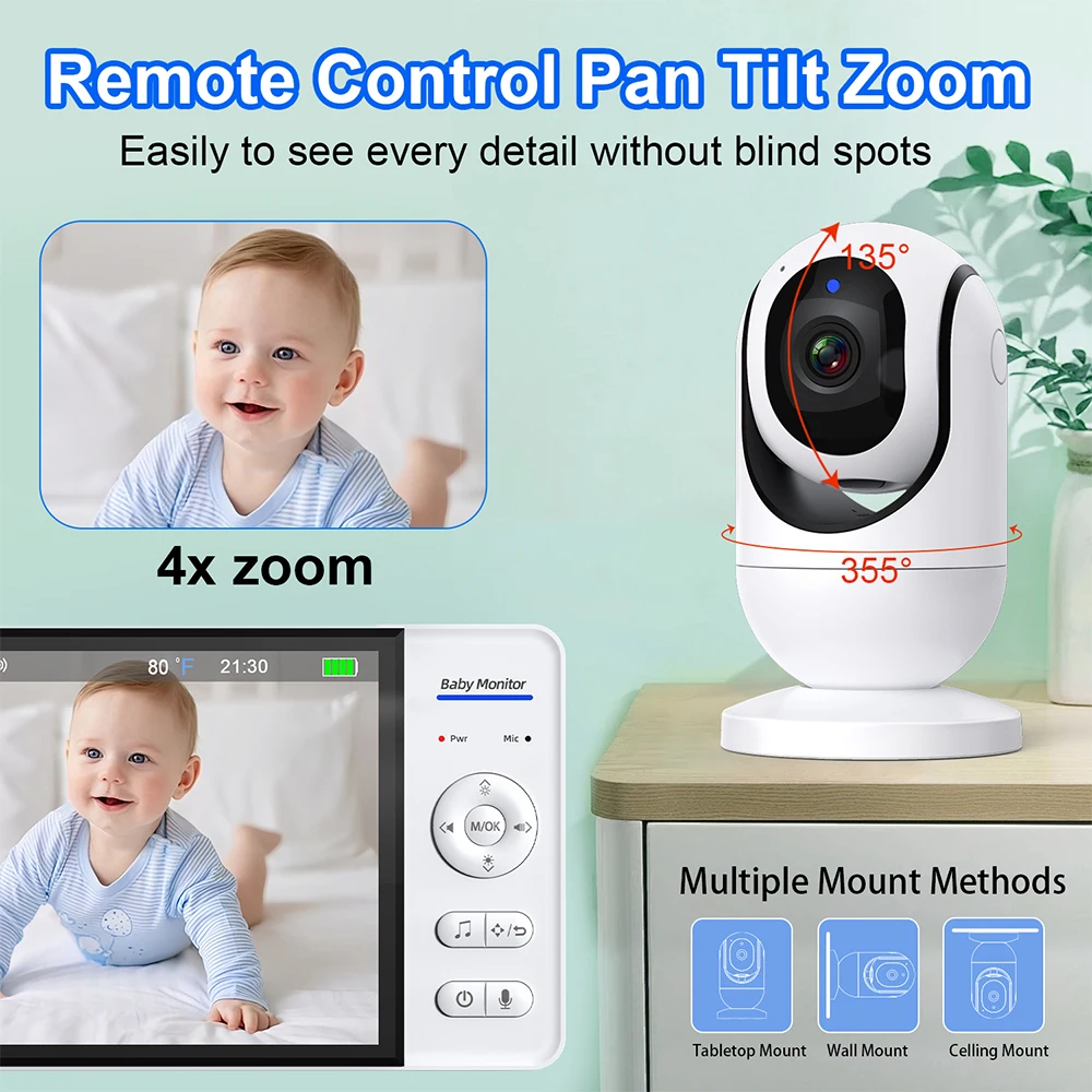 Geen WiFi 7 inch babyfoon 2-we - Baby Products Video recensie en prijs
