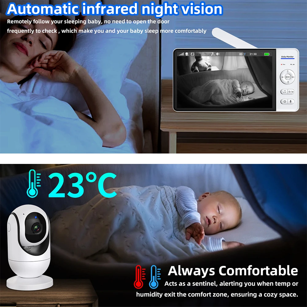 Geen WiFi 7 inch babyfoon 2-we - Baby Products Video recensie en prijs