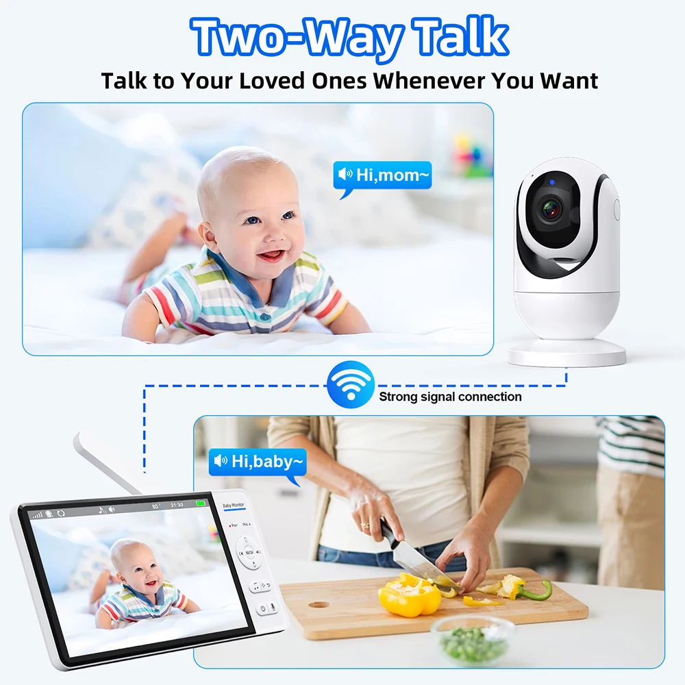 Geen WiFi 7 inch babyfoon 2-we - Baby Products Video recensie en prijs