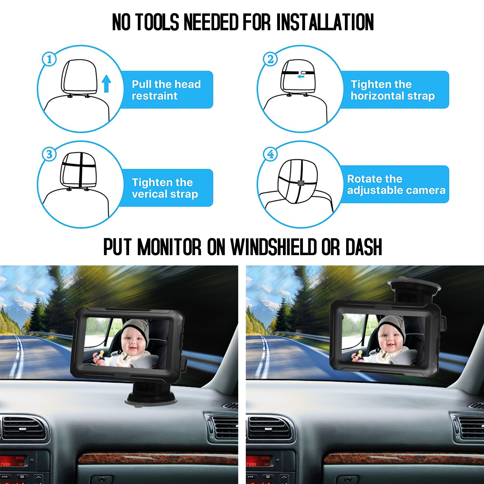 1080P Babyautospiegel met 4,3' - Baby Products Video recensie en prijs